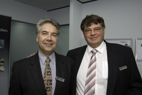 Robert Coco and Gordon Howlett were on hand to congratulate graduates. © Jeni Bone